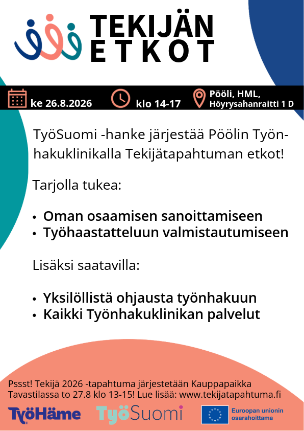 Tekijän etkot Pöölissä 26.8. klo 14